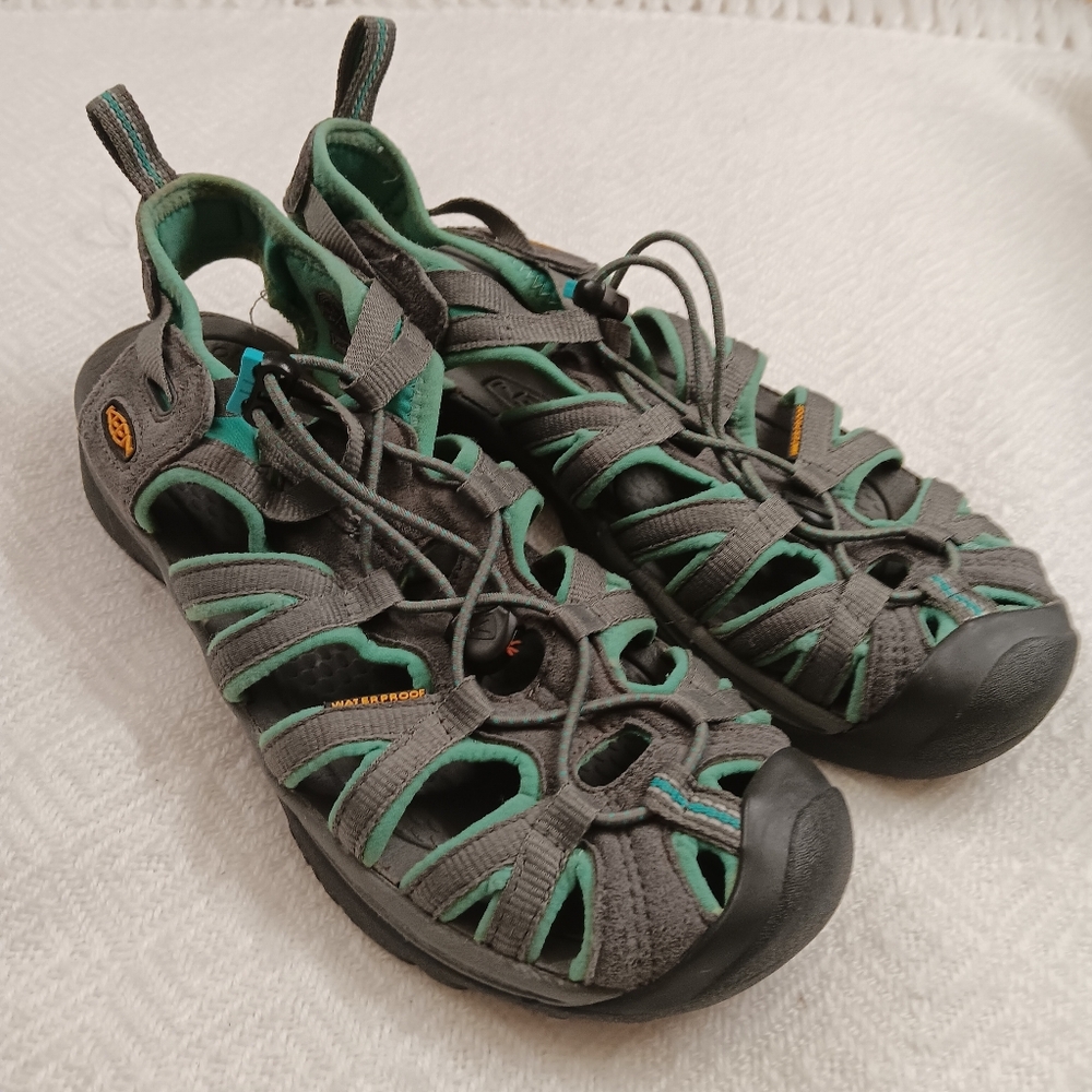 Womens Gray And Blue Keen Sandals